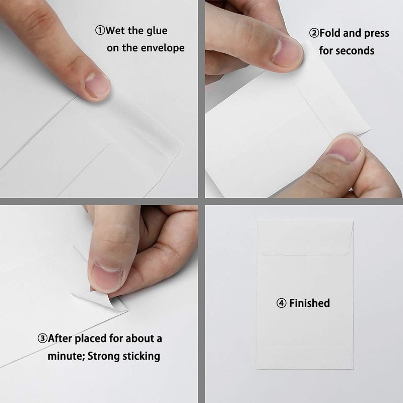 Homtable 200 Pack Small Coin Envelopes Kraft Paper Seed Envelopes Mini Parts Small Items Stamps Storage Packets Envelopes Self-Adhesive for Garden, Office or Wedding Gift, (2 1/4 x 3 1/2 Inch, white) - Image 3
